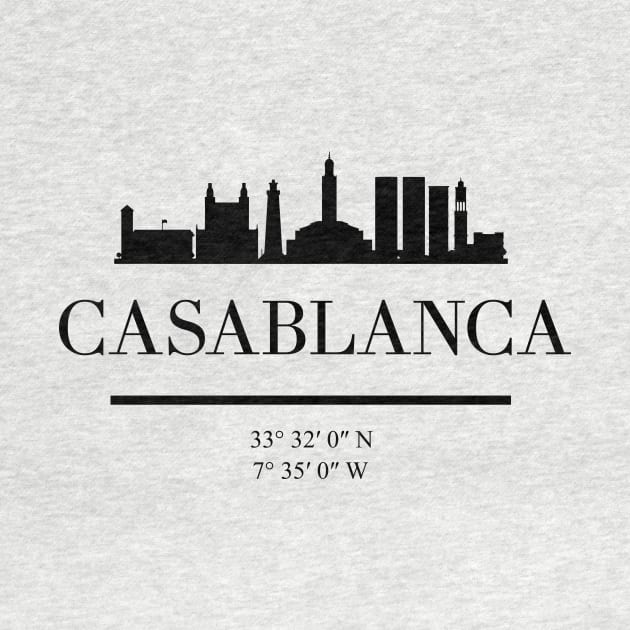 CASABLANCA MOROCCO BLACK SILHOUETTE SKYLINE ART by deificusArt